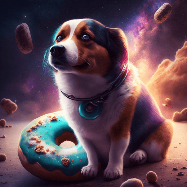 Милая собака с пончиком