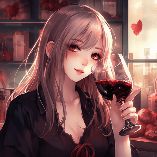 Девушка с красным вином Midjourney