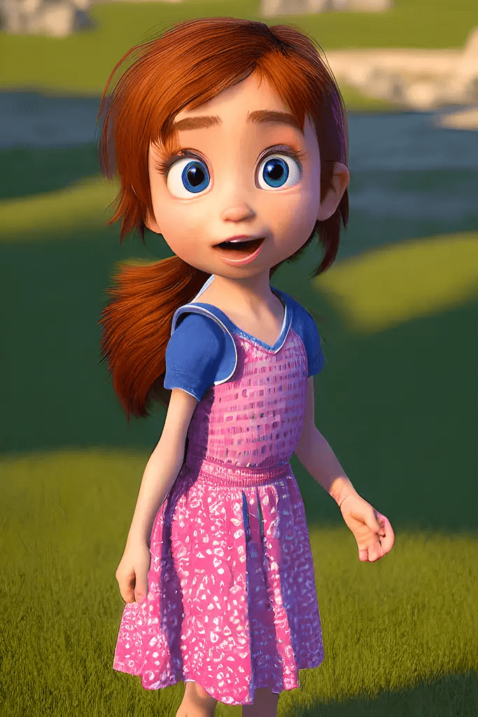Маленькая девочка в стиле Pixar Midjourney