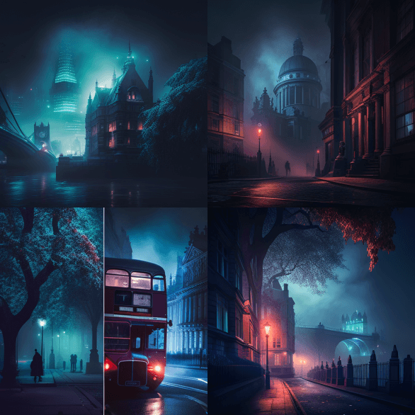 Лондон в Тумане Midjourney