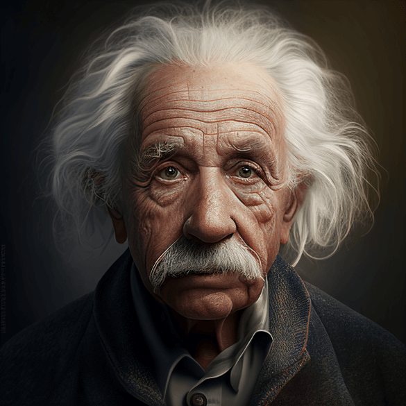 Реалистичный портрет Эйнштейна Midjourney