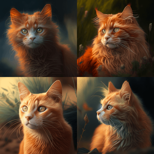 Рыжий кот Midjourney