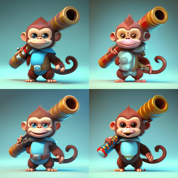 Маленькая обезьяна в 3D