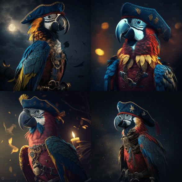 Попугай в пиратсом стиле