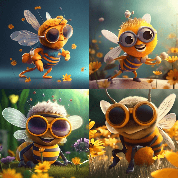 Милая пчела в темных очках