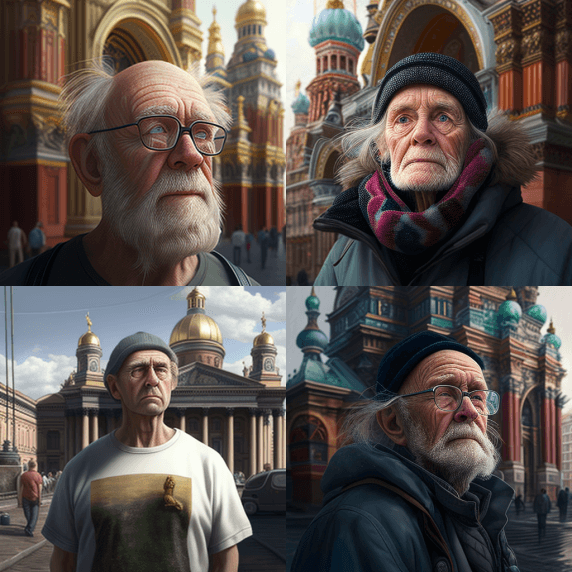 Мужчина в Петербурге, гиперреализм