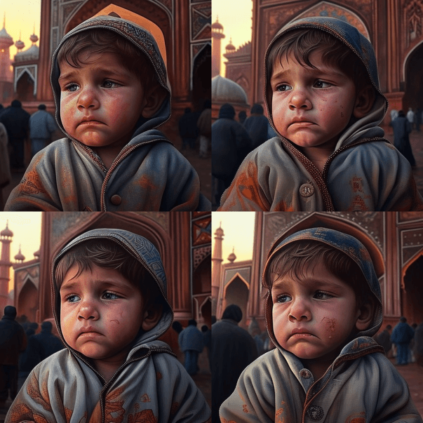 Ребенок в Джама Масджид в Дели