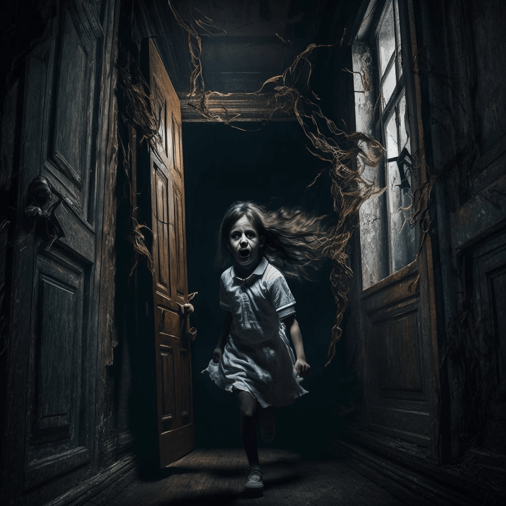 Бегущая девочка в заброшенном доме