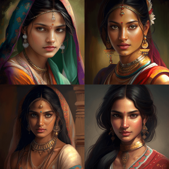 Красивая Индийская Женщина Midjourney