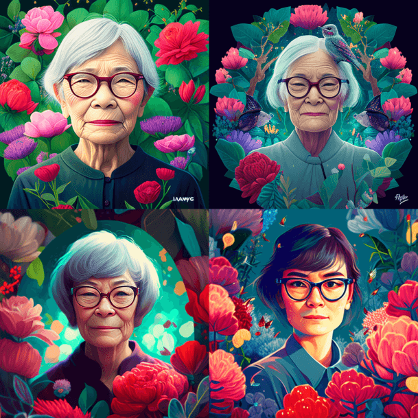 Портрет Пожилой Японской Женщины