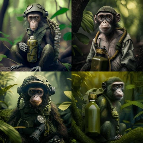 Портрет обезьяны с гранатой